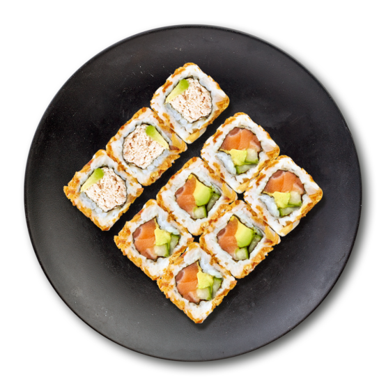California Saumon Tuna Oignons Frits